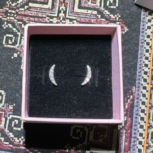 Pandora sparkling moon earrings